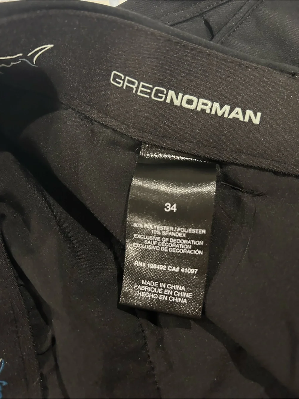 Greg Norman Collection Black Flat-Front Golf Shorts